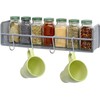 SimpleHouseware Wall Mounted Spice Rack, Silver, Set of 2