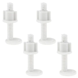 LT Easiyl 4 Pair Toilet Seat Repair Screws Kits Toilet Lid Screw Plastic Toilet Cover Hinge Bolt White Toilet Seat Repair Fitting for Toilet Seat Repair Thread Diameter 10mm Length 60mm