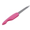 Pink Folding Nail File Metal Stainless Steel Professional Tool Double