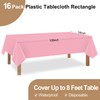 Kongdaoth Pink 16 Pack 54 x 108 Inch Plastic Tablecloths,