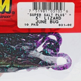 Zoom Super Salt Plus 5" Lizard 10 Count Pack 5in Bass Fishing 031 You Pick Color - June Bug