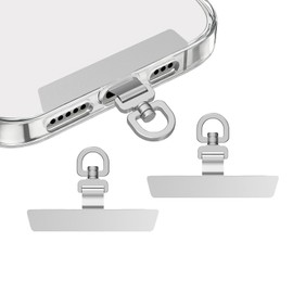KOZUVEE Smartphone Strap Holder, Pack of 2, Ultra Thin 0.008 inches (0.2 mm), Stainless Steel, Rotates 360 Degrees, Floatable, Durable, Compatible with All Models, No Charging Interference, Fall