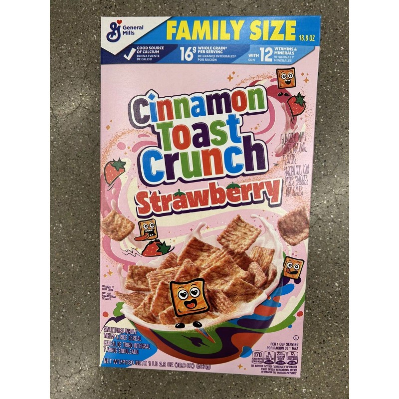 General Mills Family Size Cinnamon Toast Crunch Strawberry Cereal 18.8