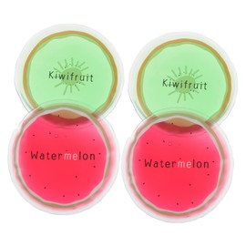 Baluue 4pcs Fruit Themed Reusable Ice Packs Gel Cold Compresses Kiwi Watermelon Design for Swelling Home and Outdoor Use