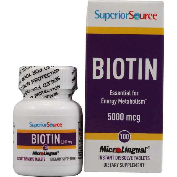 Superior Source Biotin - 5000 mcg - 100 Instant Dissolve Tablets