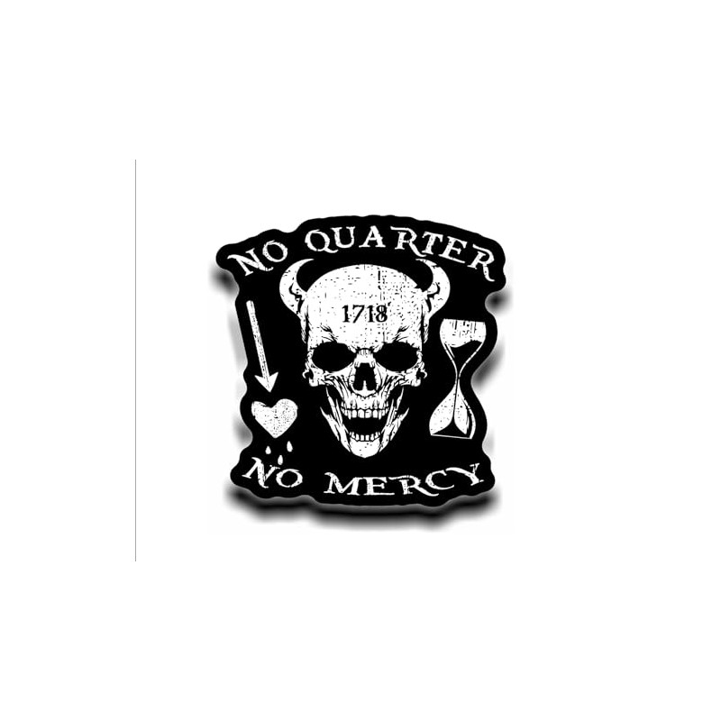 No Quarter, No Mercy, Blackbeard Pirate Edward Teach Vinyl Sticker