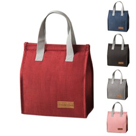 baizhong Lunch Bags for Women Men, Portable Lunch Box Bag, Insulated Cooler Bag Thermal Leak-Proof Lunch Organizer (Red, One Size)