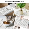 Stone Dish Drying Mats for Kitchen Counter, 24"(L)×16"(W) Marble-Pattern, Collapsible