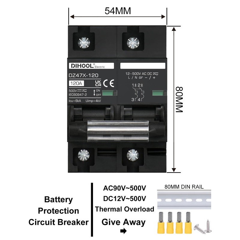 DC Isolator Switch 12V 24V Solar PV Circuit Breaker Photovoltaic