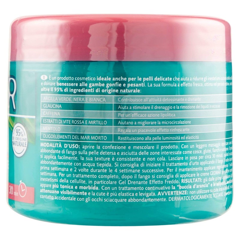 Geomar White Clay Anti-Cellulite Mud for Delicate Skin, 500 ml