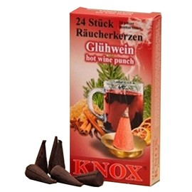Knox Hot Wine Punch (Glühwein) Scented Incense Cones, Pack of 24, Made in Germany