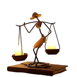 Notart_Art_Gallery | Creative African Tribal Lady Candle Holders, Tribal Lady Candle Holder Centerpieces, Iron Candlestick Holders for Home, Bar,Dining Table Decor, Personalizable Style Shelf Décor