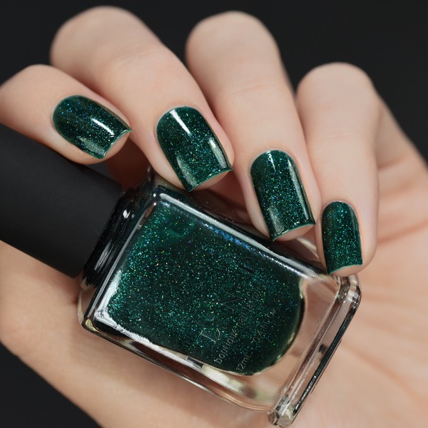 ILNP Fir Coat - Sultry Emerald Green Holographic Nail Polish