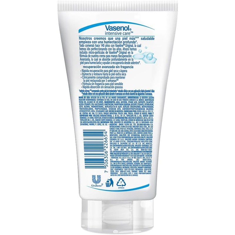 VASENOL Crema Corporal ciudado intensivo manos 75 ml