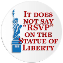 Kiwi Gifts It Does Not Say "RSVP" On The Statue Of Liberty - 3 Pack Circle Stickers 3 Inch
