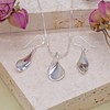 Tuscany Silver Twisted Teardrop Set of Earrings and Pendant on