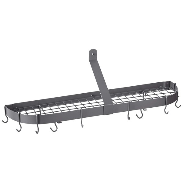 Old Dutch Wall-Mount Pot Rack with Grid & 12 Hooks, Graphite, 36" x 9" x 10.75"