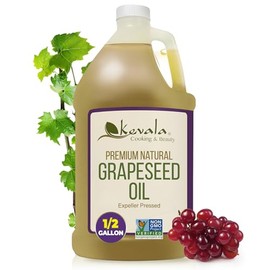 Kevala Aceite de Semilla de Uva - 1.89 Litros, 64 FL OZ, Acaeite Portador para tu Aceite Esencial, Aceite de Cocina Neutro para Ensaladas y Salsas, Puro y Con Vitamina E, Uso Culinario y Corporal