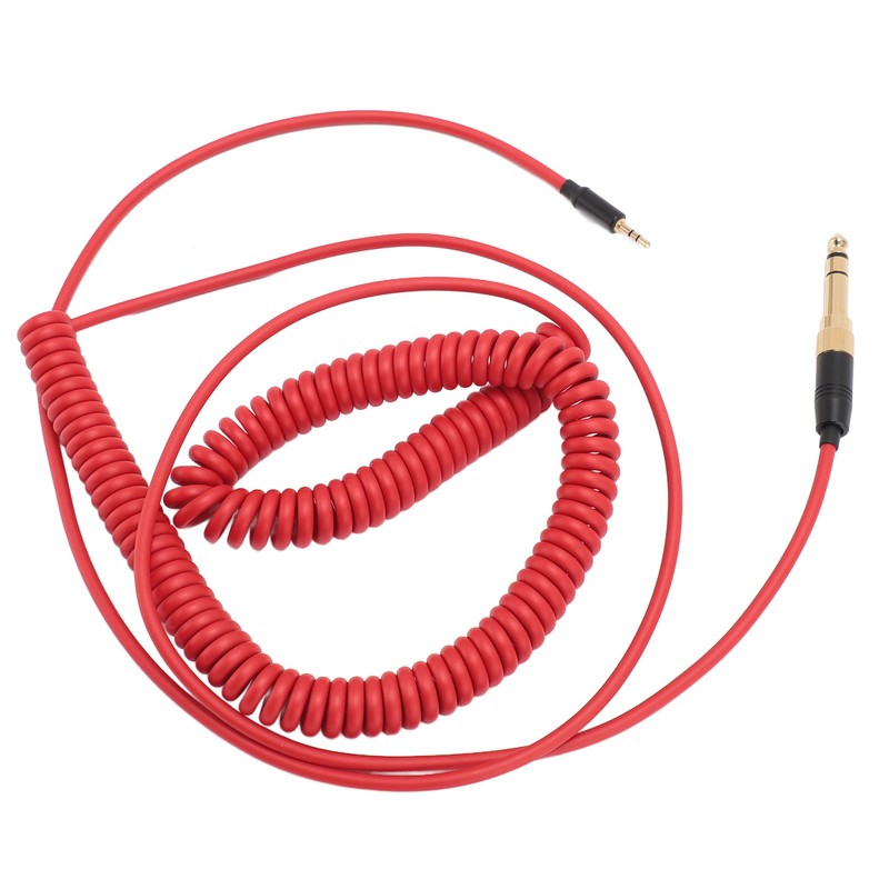 Coiled Headphone Cable Gold Plated Connector Replacement Headset Sound Cord