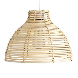 MiniSun Modern Cream Wicker Rattan Basket Style Living Room Bedroom Hallway Ceiling Pendant Light Shade