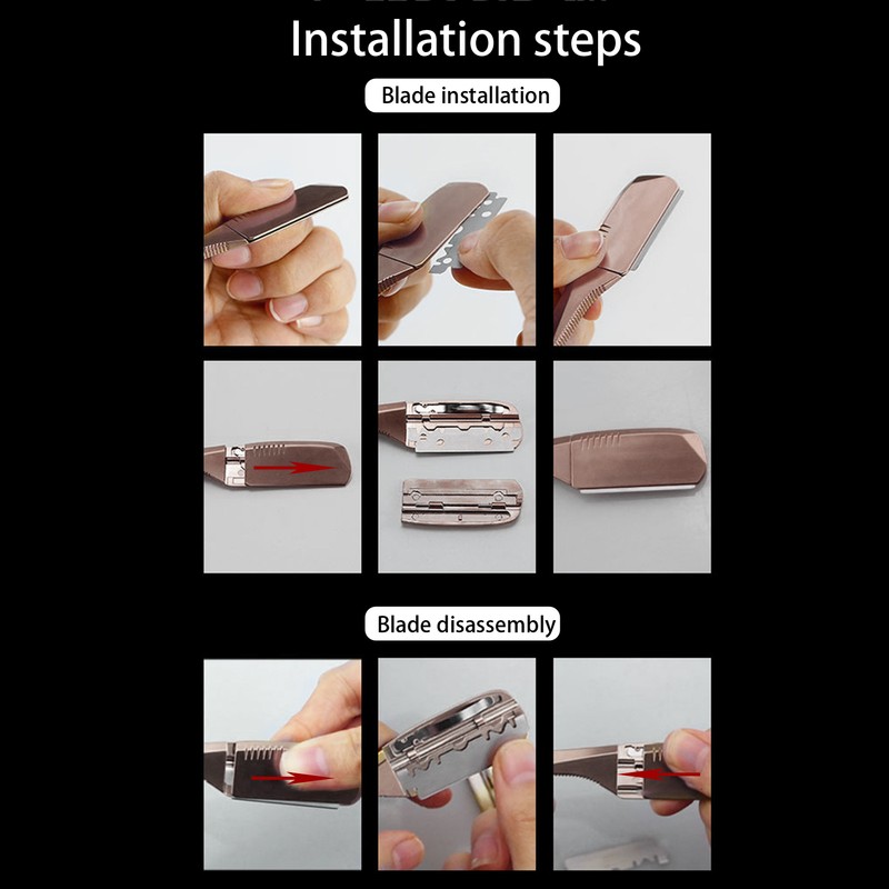 Professional Foldable Straight Edge Razor Barber Men's Shaving Razor Plating