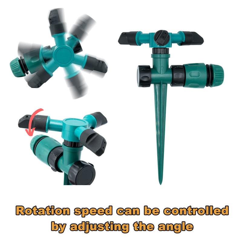 Garden Sprinklers, 2pcs Automatic 360° Rotating Lawn Sprinkler, Large Coverage