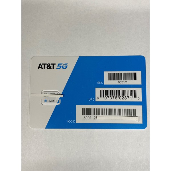SIMBROS At&t 4g 5g Nano sim Card 6531c for All