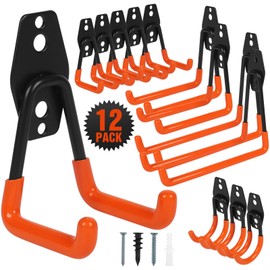 TVKB Garage Hooks Ladder Hooks for Hanging Heavy Duty Garage Organizer Wall Mount Metal Garage Storage Organization Tool Hanger Utility Rack for Garage Wall, Shed, Garden, Workshop