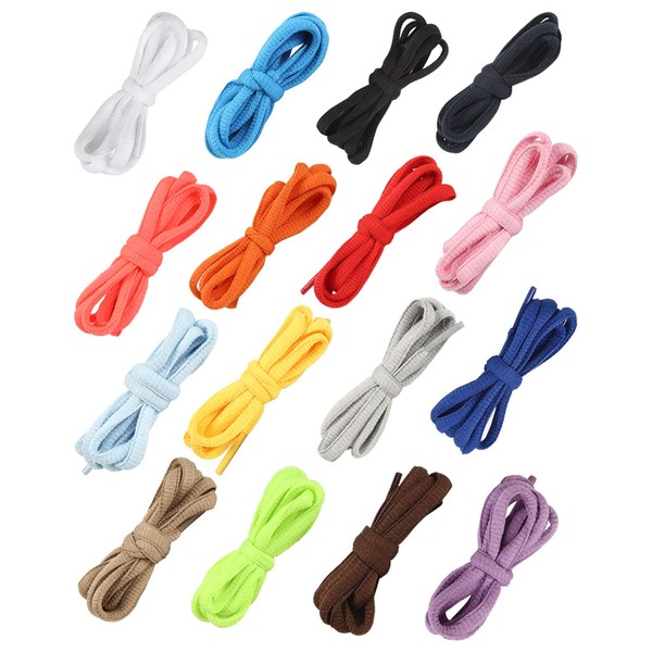 Amerlery 16 Pairs Oval Shoe Laces, Half Round 1/4" Shoelaces