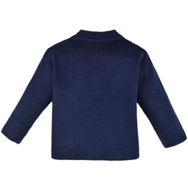 Lilax Baby Boy Cable-Knit Basic Knit Cardigan Sweater 9-12 Months Navy