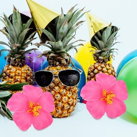 Abaodam 40pcs Hibiscus Flowers Faux Decoration for Parties Artificial Flowers Made with Material for Home Shop Hotel and DIY Projects