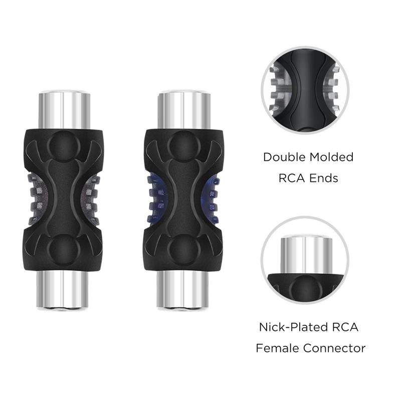 RECOIL Speaker Wire to RCA Adapter With Female Coupler (Pair)