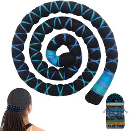 Spiral Lock Hair Tie Dreadlock Accessories Dreadlock Hair Scrunchie for Women and Men Ponytail Holder Colourful Bendable Hair Ties Long Dreads Thick Curly Hair Holder (Starry Night)