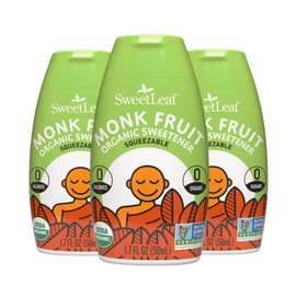 SweetLeaf Unflavored Liquid Monk Fruit - Monk Fruit Liquid Sweetener Drops, Organic Monk Fruit Extract, Zero Calorie Sweetener, Sugar Free, Keto Friendly, Erythritol Free - 1.7 Fl Oz (Pack of 3)