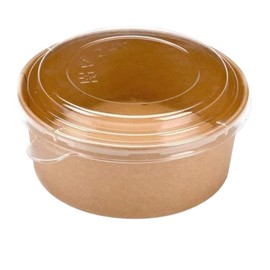 Terryshop74 Pack of 25 Poke Paper Bowls, Kraft Salad Bowls, 4 Sizes Available (Kraft Salad Bowl, 1300ml)