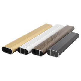 Btibpse Oval Closet Rods Heavy Duty Aluminium Alloy Wardrobe Rod Application Clothes Hanging Oval Rod 18/20/24/31/39 Inch for Closet Wardrobe (Gold, 24")