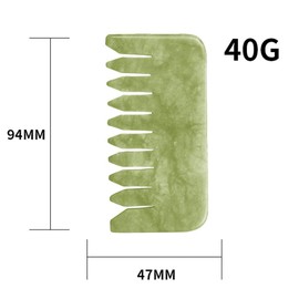 Multipurpose Jade Green Handmade Massage Comb Full Relaxing Massage Scalp Head Jade Gua Sha Massage Tool
