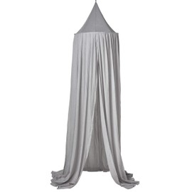 Meyco Baby Uni Bed Canopy (Cotton and Polyester Canopy, Protected Environment, Warm Atmosphere, Easy Attachment, Soft Texture, Washable, Size: 55 x 240 cm), Light Grey