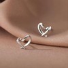 StyleJella Dainty Solid 925 Sterling Silver Tiny Minimalist Heart Stud
