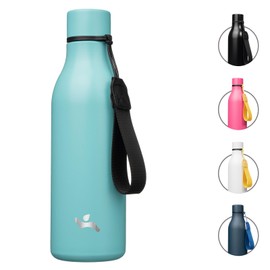 Konokyo Insulated Water Bottle with Strap,18 oz Double Wall Stainless Steel Vacuum Bottles Metal Water Flask,Turquoise
