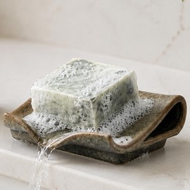Zoeeker Self-Draining Soap Dish, Ceramic Bar Soap Holder with Drainage