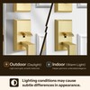 LOQRON Brushed Gold Double Front Door Lock Set, Keyed Entry