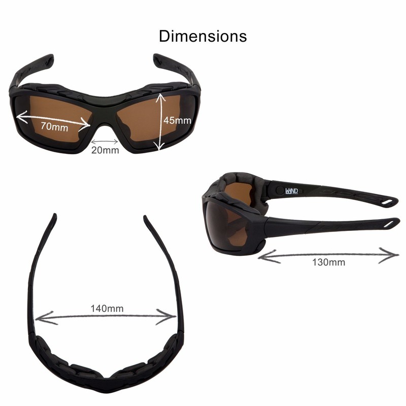 WYND Blocker Polarized Riding Sunglasses Extreme Sports Wrap Motorcycle Glasses