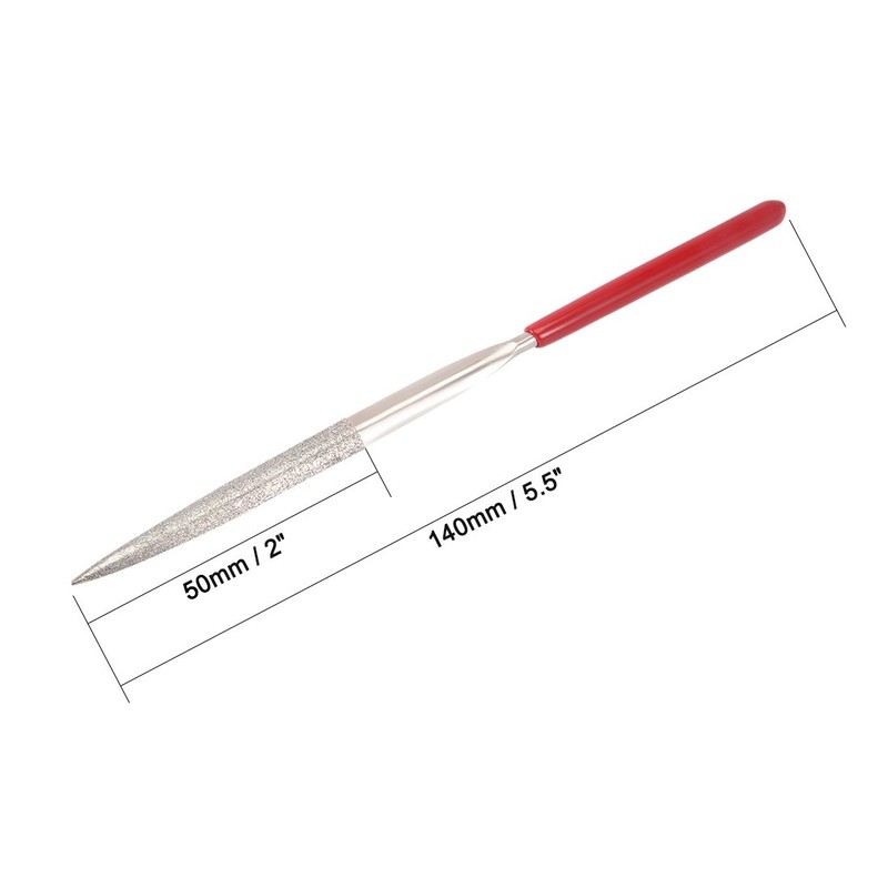 Sourcingmap 10Pcs 3mm x 140mm Half Round Diamond Needle File