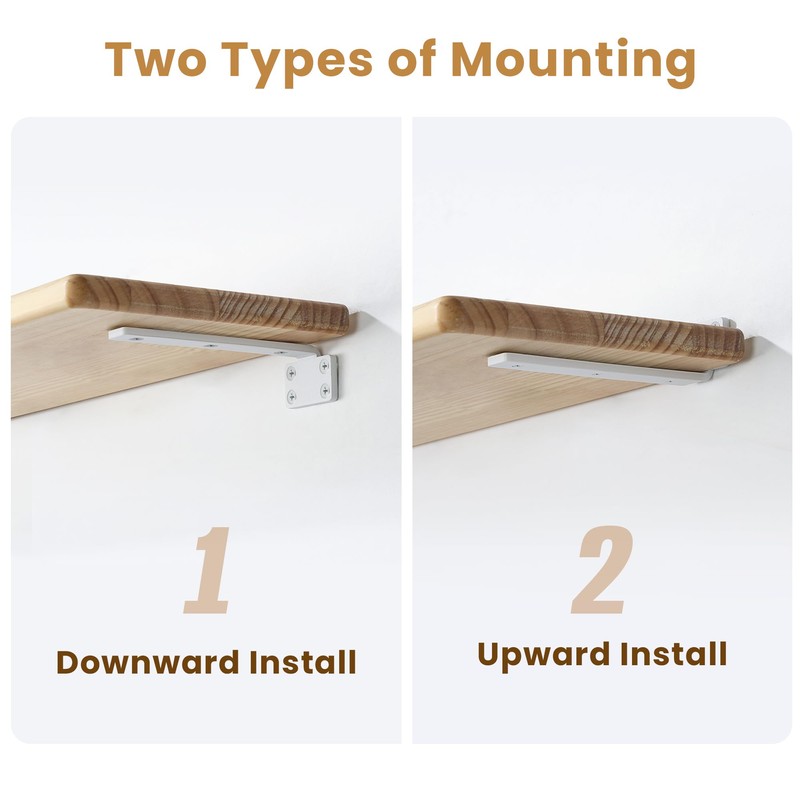 Mooche 4Pack Floating Shelf Bracket, Industrial Heavy Duty Shelf Brackets