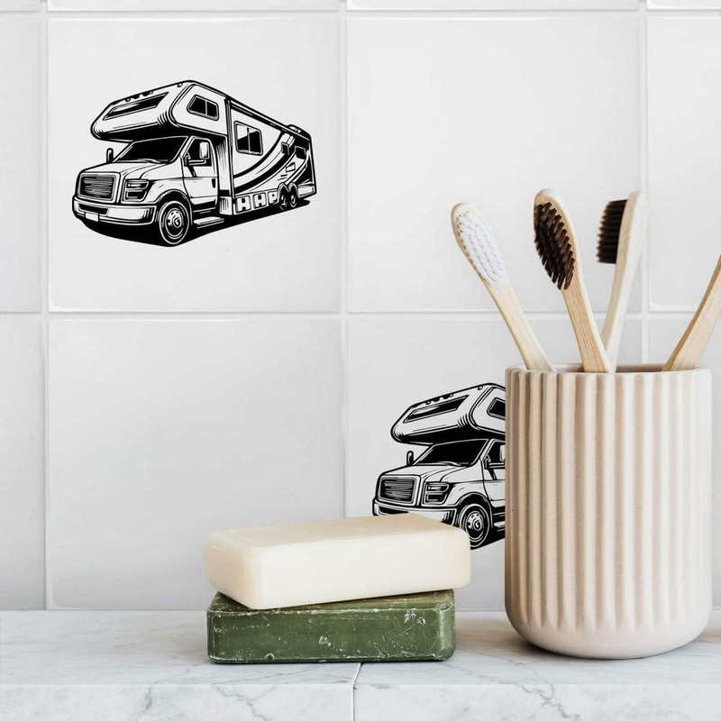 'Motor Home' 108mm Square Ceramic Tile (TD00027880)