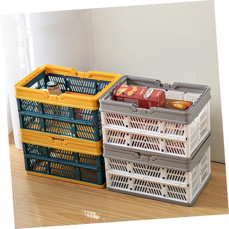 SUPVOX Foldable Basket Plastic Shopping Basket Vegetable Storage Fruit Organizer