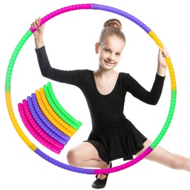 Children's Hula Hoop, 8 Sections Hula Hoop for Children, Removable Fitness Gymnastics Circle Hoop, Coloured Hula Hoop for 3-8 Years Training Sports Game, Refillable, Weight 120 g
