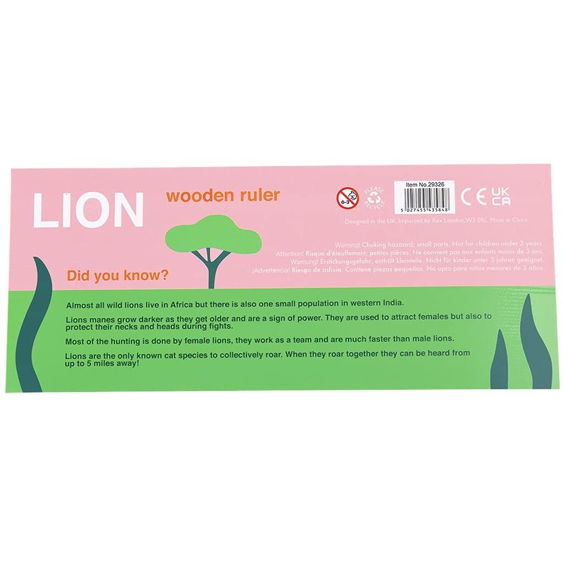 Lion Wooden Ruler