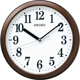 Seiko Clock KX256B Brown Metallic Wall Clock, Diameter 11.1 x 1.8 inches (28.0 x 4.6 cm), Radio Wave, Analog, Compact Size
